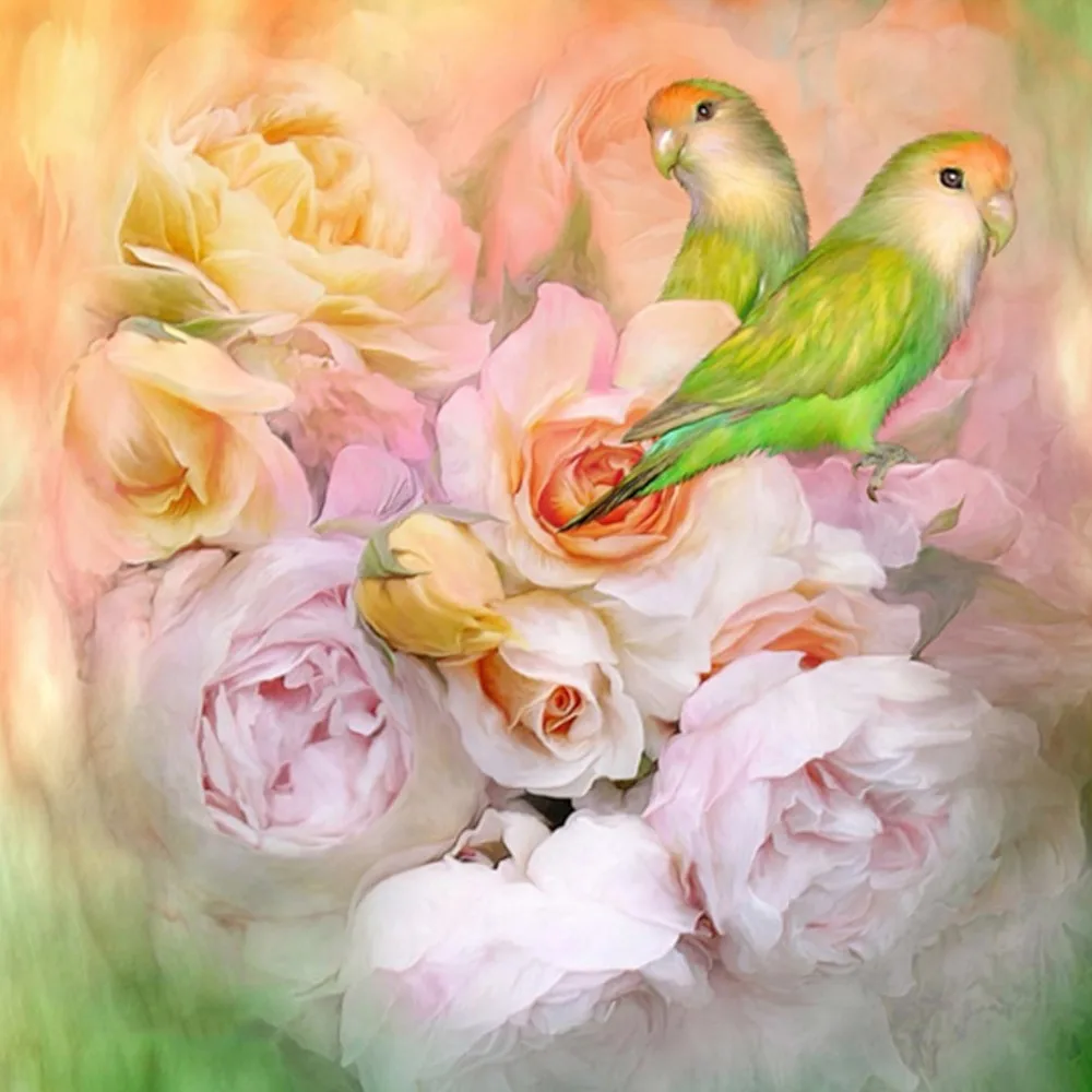 

Full Drill, Diamond Embroidery, DIY Diamond Painting, Birds and Flowers,Diamond Mosaic Kit, 5D Diamond Cross Stitch Set, Decor