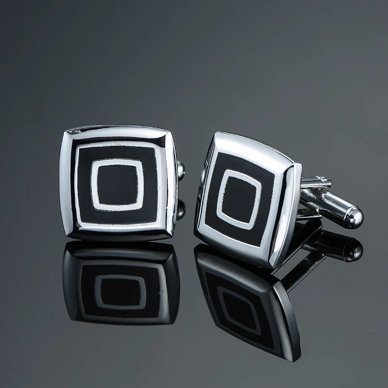 French shirt cufflink for mens Brand Classic Black square Cuff link