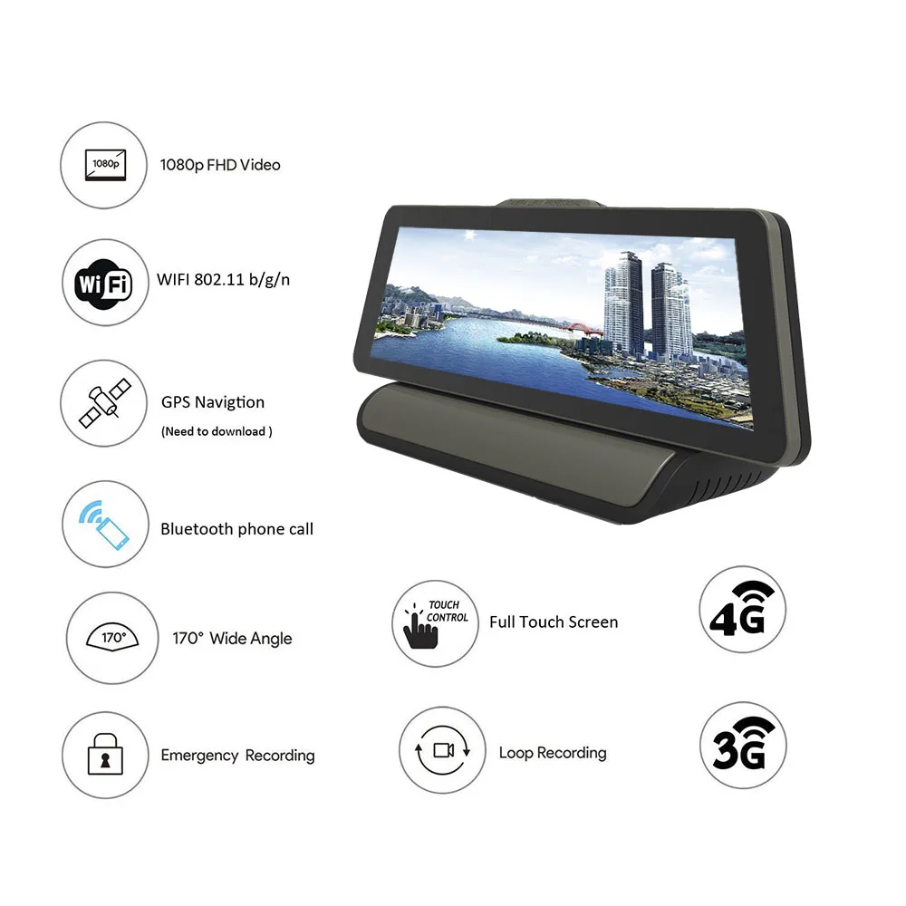 4G Автомобильный видеорегистратор ADAS Dual Len Dash камера 10 дюймов Android GPS навигация FHD