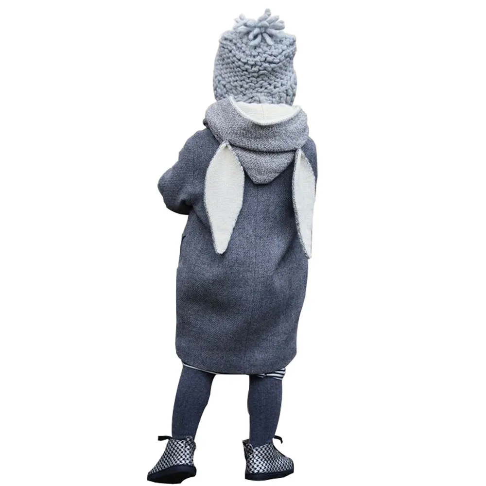 

New Spring Autumn Baby Girls Clothes Cute Baby Infant Autumn Winter Hooded Coat Rabbit Jacket Thick Warm Clothes Freeshipping#35