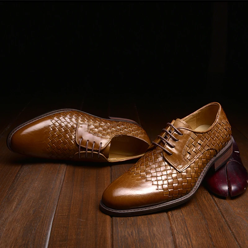 Spring, summer, new men's shoes, leather shoes, breathable fashion