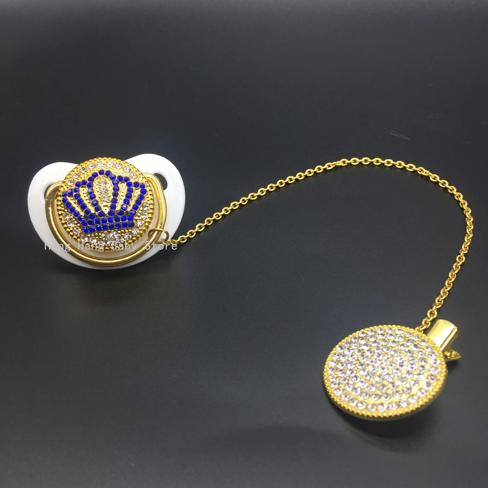Роскошные Детские Bling соску со стразами белый жемчуг кристалл Ортодонтическая