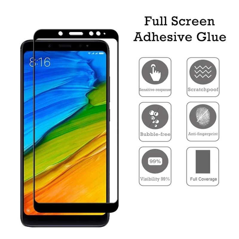 mobile phone screen protector Full Glass For Xiaomi Redmi Note 5 Tempered Glass For Xiao Redmi Note 5 Screen Protector Full Glue Hard HD Film For Redmi Note 5 phone screen cover