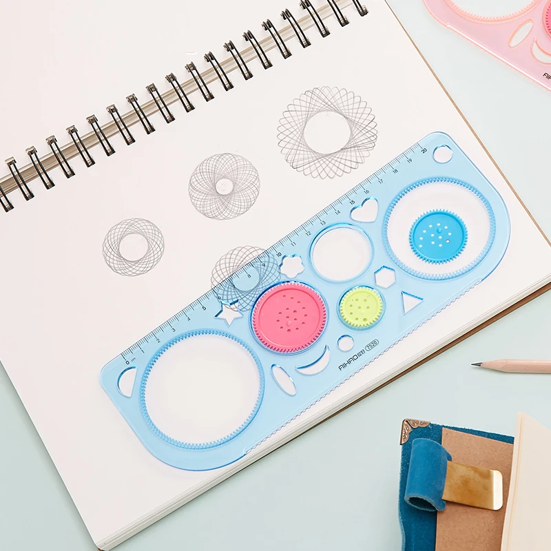 

Environmental clinker Variable multi-functional drawing template ruler painting puzzle toy multi-functional kaleidoscope set