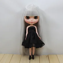 Кукла телесного цвета для серий No.280BL1003 серебристо-серая прямая челка для волос подходит для DIY сменная игрушка для девочек