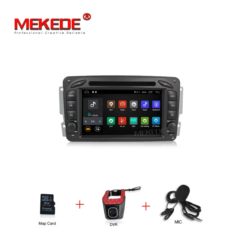 MEKEDE M518 Android7.1 автомобильный магнитофон gps dvd-плеер для Benz W209 W203 W463 Viano W639 Vito поддержка 4G wifi BT - Цвет: add dvr