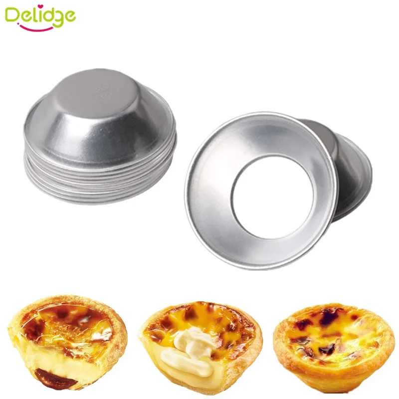 

Delidge 10 pcs/set Reuse Egg Tart Molds Metal Chocolates Cup Cake Sponge Cake Custard Tart Dessert Making Mould Baking Tools