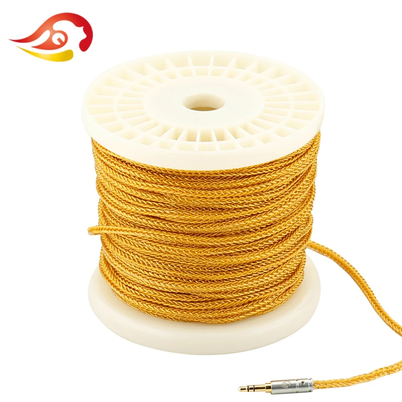 QYFANG 1 2m 8 Core Flexible Earphone Upgrade Cable Detachable Cord Headphone PVC Solder Wire 8 Drives Gold Plated Copper Line