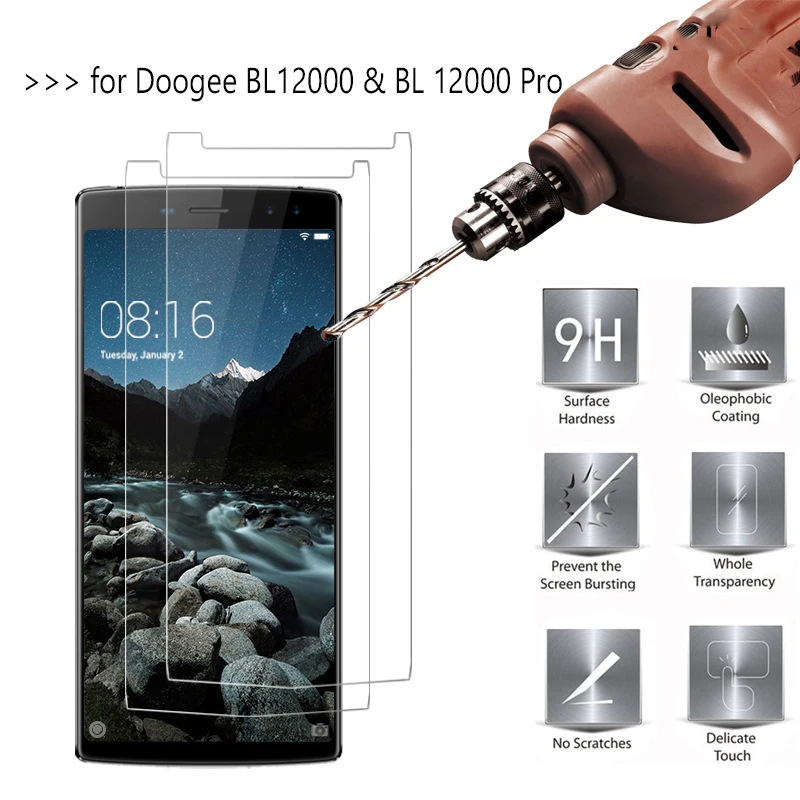 

Smartphone 9H Tempered Glass for Doogee BL12000 / Pro BL12000pro Explosion-proof Protective Film Screen Protector cover phone