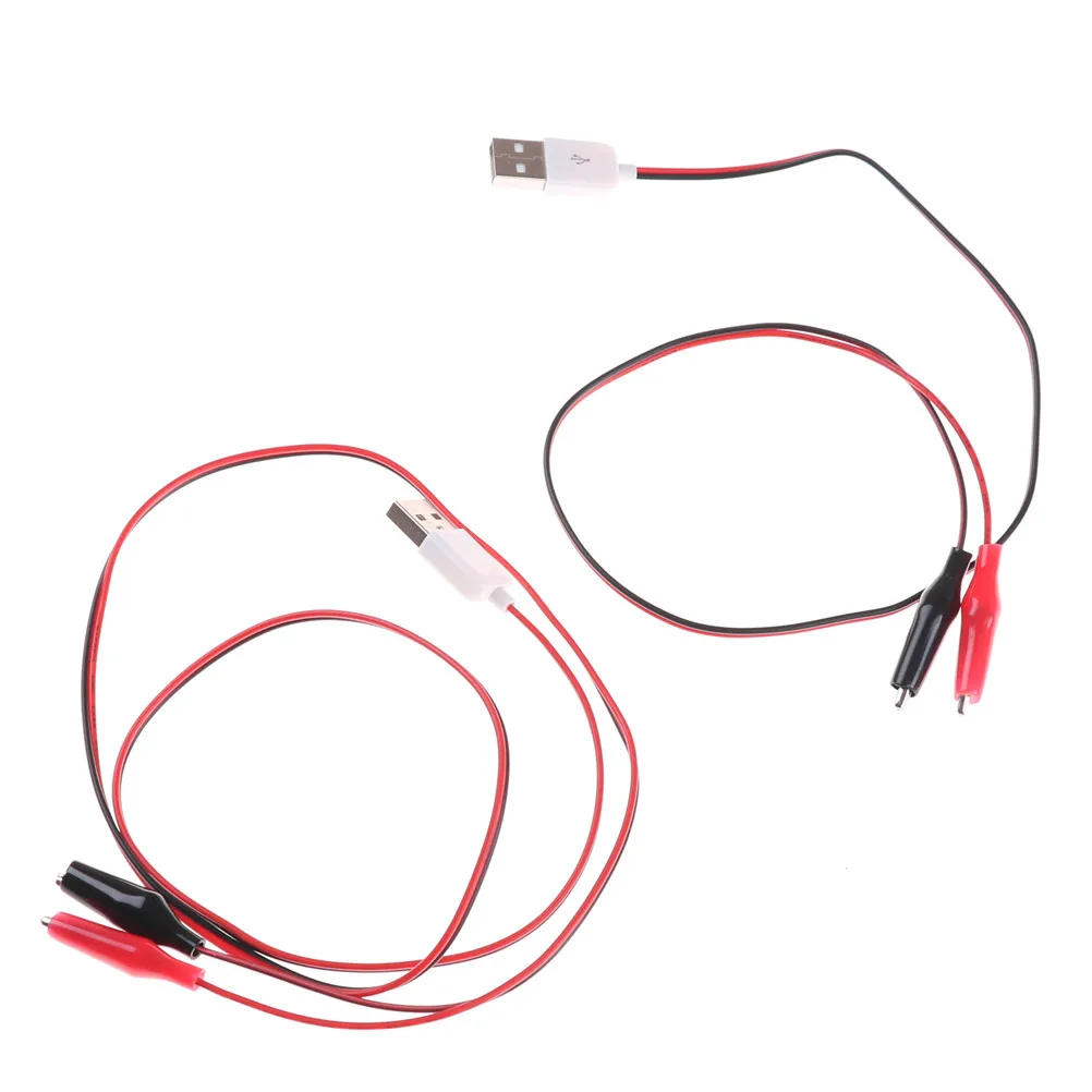 

USB Alligator clips Crocodile wire Male to USB tester Detector DC Voltage meter ammeter capacity power meter monitor, etc
