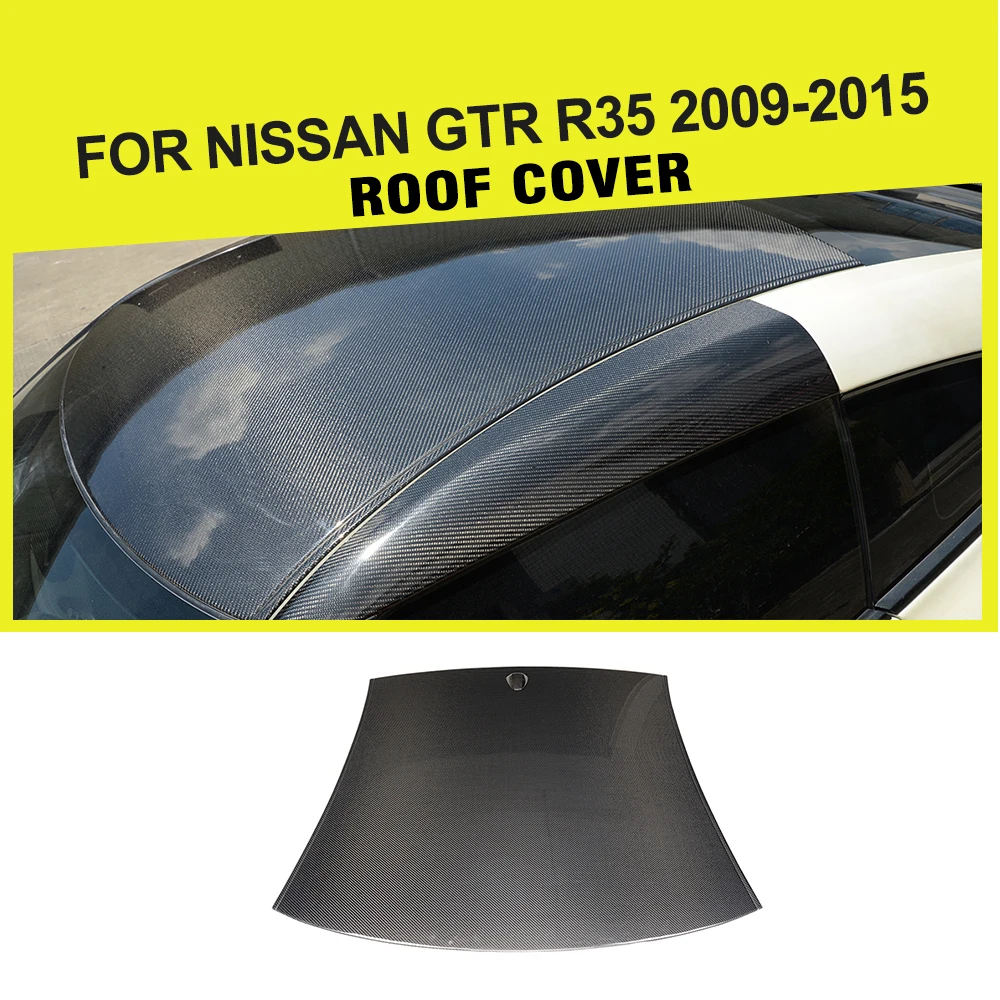 Car Styling Carbon Fiber Racing Roof Trim Cover For Nissan GTR R35 2009 2015in Car Stickers