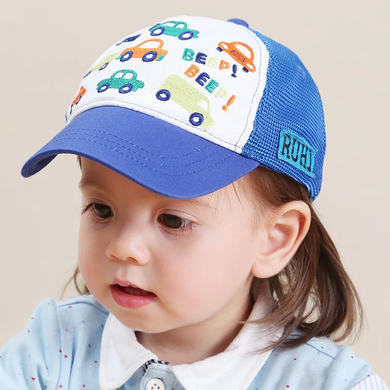 Spring Autumn Cotton Car Print Baby Baseball Cap Kids Boys Girls Sun