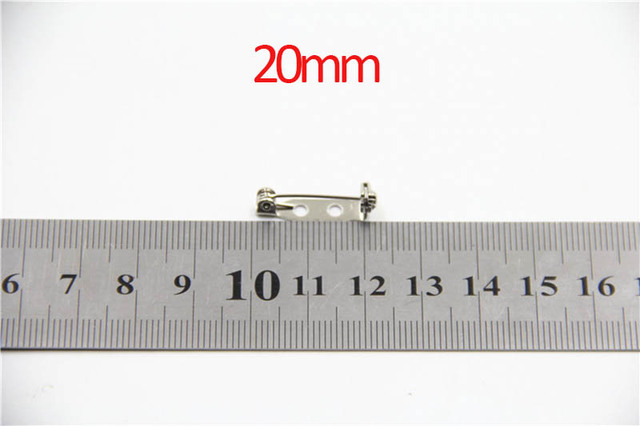 Metal Brooch Pins Base 20/25/30/38mm Brooch Back Safe Lock Bar Badge Holder Findings for Diy Jewelry Making Accessories