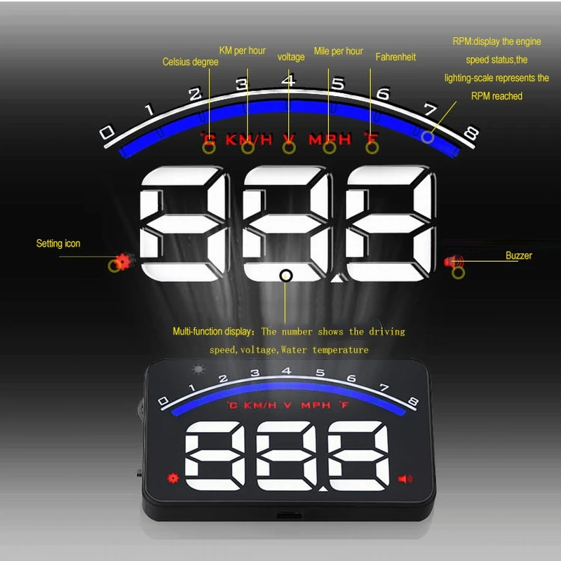 3 5 &quotдисплей M6 автомобильный HUD предупреждение скорости лобовое стекло проектор
