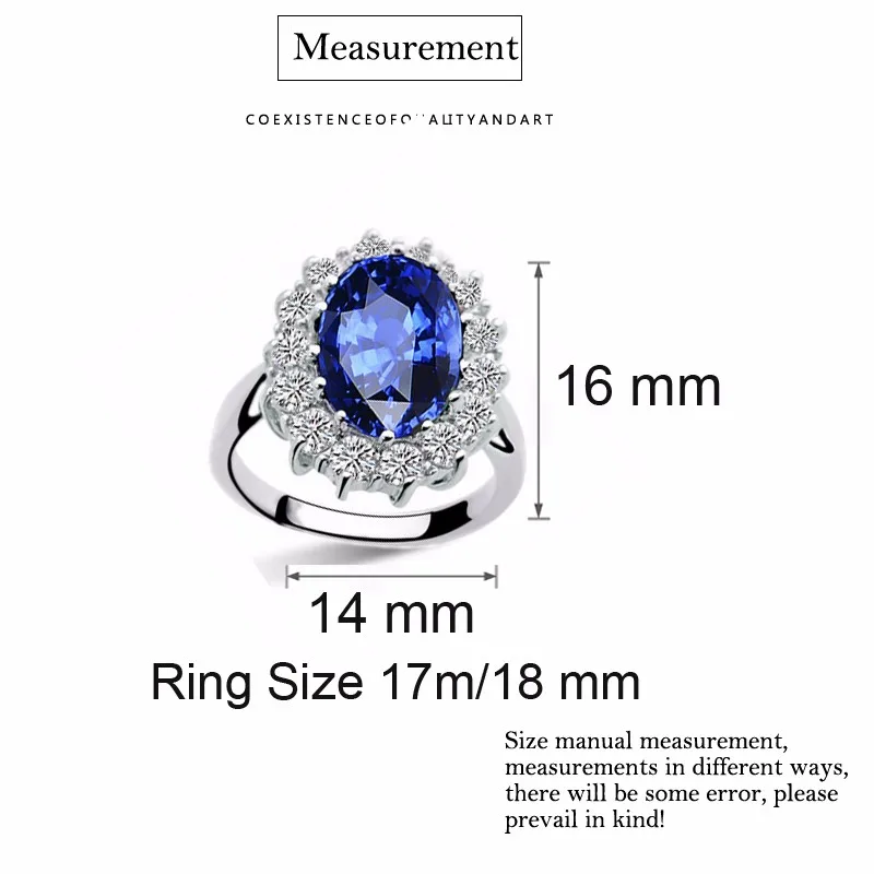 Классическое кольцо с голубым кристаллом, модное элегантное кольцо с фианитами, ювелирное изделие серебряного цвета, женские обручальные кольца