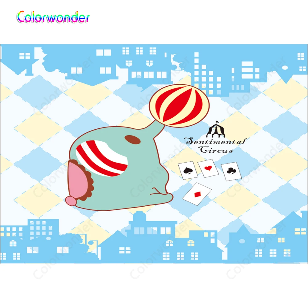 Colorwonder Baby Shower фон для фотосъемки 7 х 5 синий городской слона из цирка задние фоны
