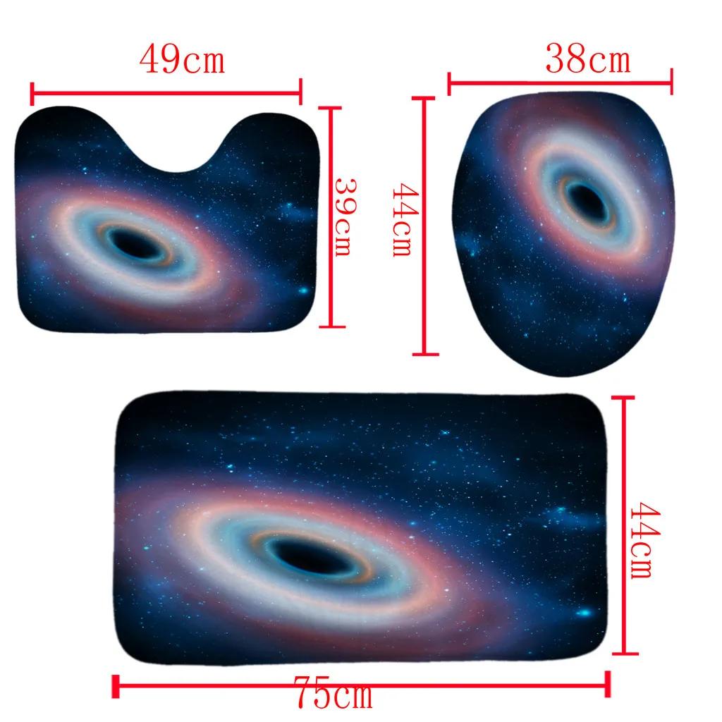 Набор для ванной комнаты, 4 шт., черное отверстие, нескользящая крышка для унитаза, полиэстер, набор ковриков для ванной, занавески для душа, домашний декор, rideau de douche, 6. MAY.2