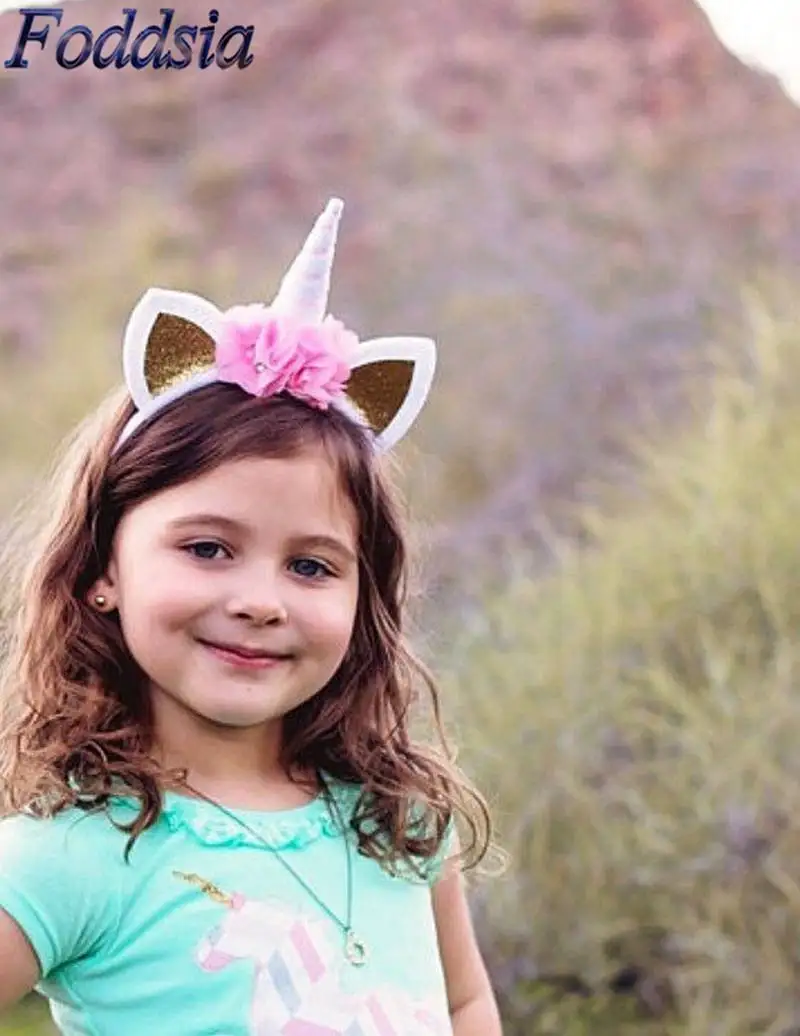 2020 Girls  Hair  Accessories Glitter Metallic Unicorn  