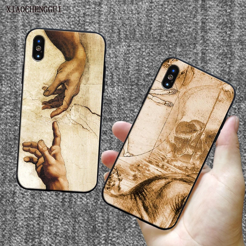 

Italy leonardo da vinci artwork painting Soft silicone TPU phone case for iPhone 8 7 6 6s Plus X Xs Xr Xs max 5 5s SE 5C cass