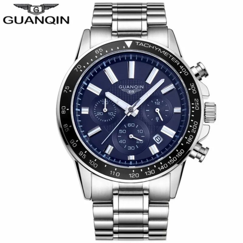 

2018 Luxury Sport Watch Men Original Brand GUANQIN Chronograph Quartz Watch Calendar Luminous Hands waterproof Relogio Masculino