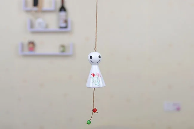 BUF Горячая Япония стиль Солнечный Кукла колокольчики античный дом благословение украшения Керамика кукла с улыбкой ветряные колокольчики