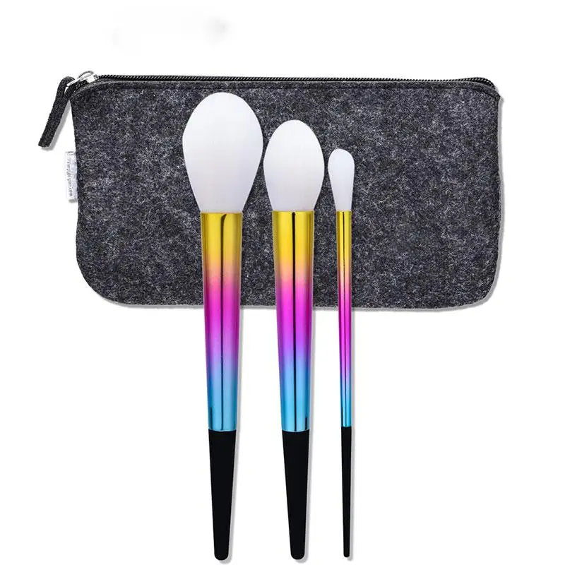 

3pcs/set Cosmetic Powder Liquid Foundation Eyebrow Eye Shadow Lip Makeup Brushes Kit Professional Pinceis De Maquiagem