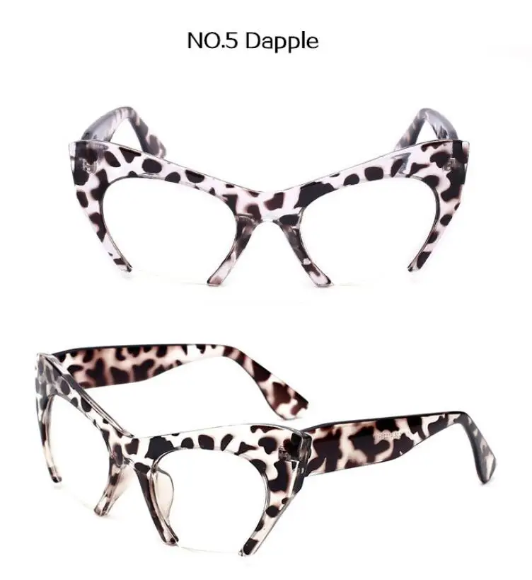 Модные очки-половинки дизайн очки прозрачные линзы Для женщин солнцезащитные очки "кошачий глаз" очки Женская мода брендовая дизайнерская оправа для очков