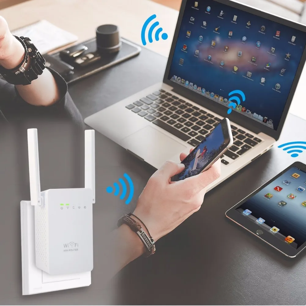 300 Мбит/с мини маршрутизатор Wi-Fi ретранслятор сети Range Extender Booster N300 Wi-Fi одного увеличение две внешние антенны ЕС Plug