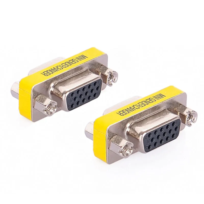 Адаптер VGA 3 ряда DB15 женский в Женский мини адаптер 15 pin D Sub HD SVGA переходник для