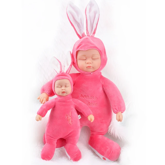 Special Price 45-48CM Reborn Baby Rabbit Kawaii Plush Doll Toys  Close Eyes Baby Dolls with Children Sleeping Birthday Gift toys for Children