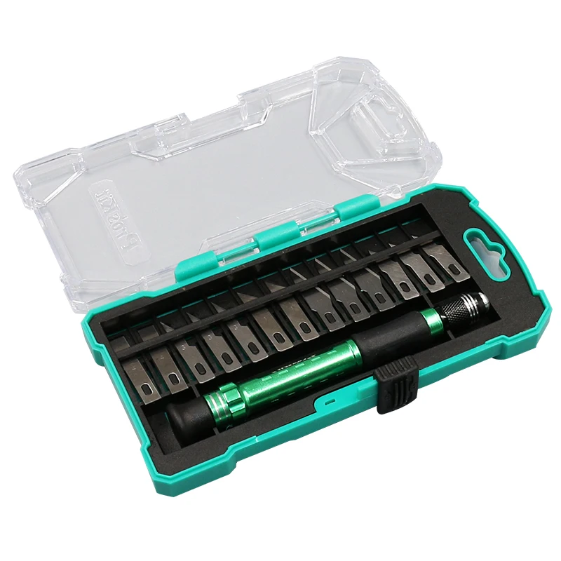 Brand Pros'Kit PD-395A Multifuction Carving Knife Deluxe Hobby Knife Kit Blade Knife for DIY Wood Carving Solder Wire Cutting Brand Pros'Kit PD-395A Multifuction Carving Knife Deluxe Hobby Knife Kit Blade Knife for DIY Wood Carving Solder Wire Cutting
