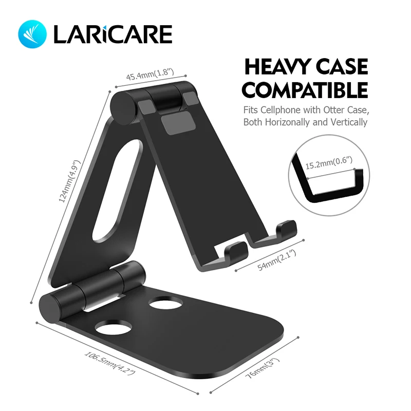 LariCare Складная подставка для телефона iPhone 6 7 X Алюминиевый Регулируемый Настольный держатель док-станция для iPad MINI ProTablet Stand