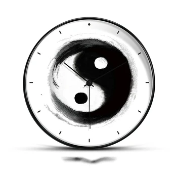 

8/12 Inch Chinese Style Hanging Clock Gossip Pattern Vintage Circular Wall Watch for Living Room Fengshui Decoration Mute Clocks