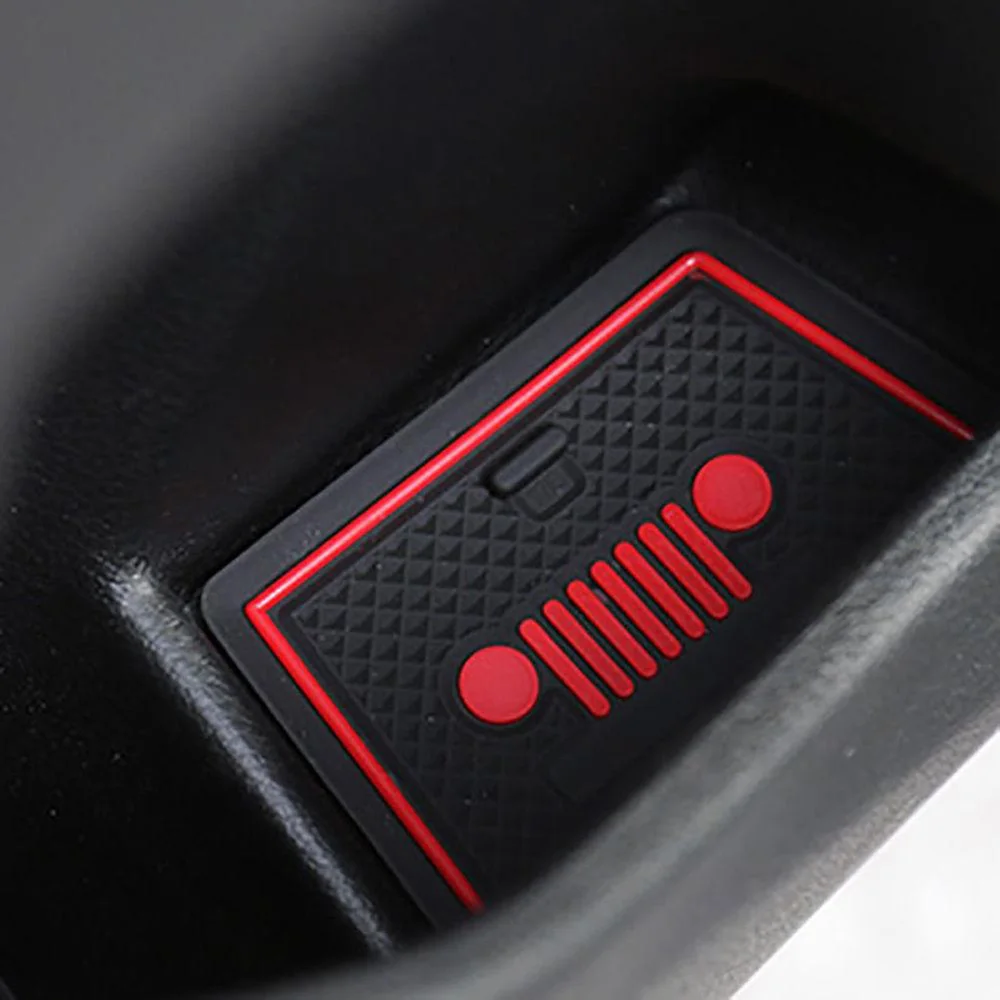 Автомобильные коврики черный+ красный Non-Slip Внутренний дверной коврик коврики для Jeep Renegade- 16 шт./компл. Универсальные резиновые заменяет