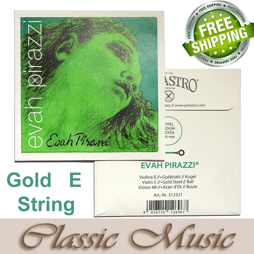 

Free shipping ,Evah Pirazzi Violin String,Gold E String(313321), Ball End made in Germany 4/4