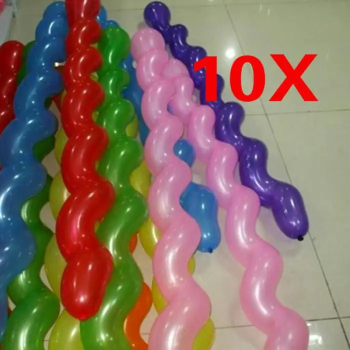Новое поступление 10 шт./партия гелиевые спиральные надувные шарики латексные Разноцветные Украшения для дня рождения, свадьбы NSV775