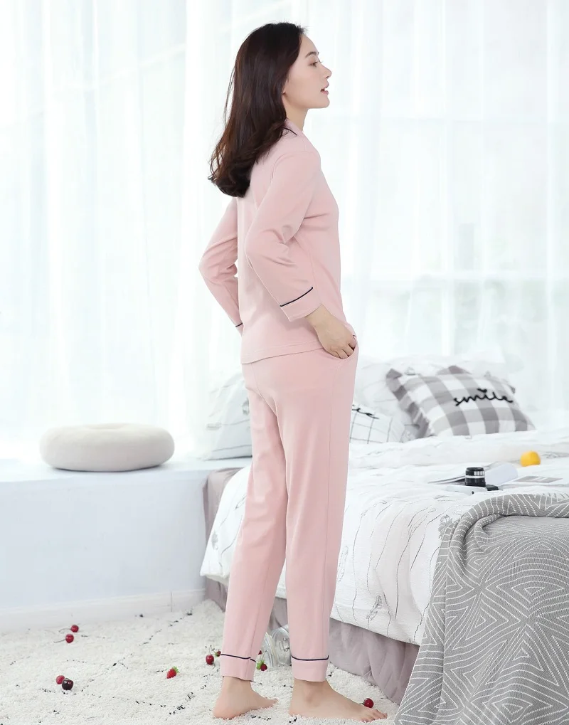 knitted cotton pullover sleepwear spring (4)