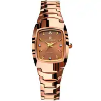 female Rose gold quartz clocks womens Square Wrist watches Tungsten steel waterproof luxury diamond Switzerland brand ONTHEEDGE