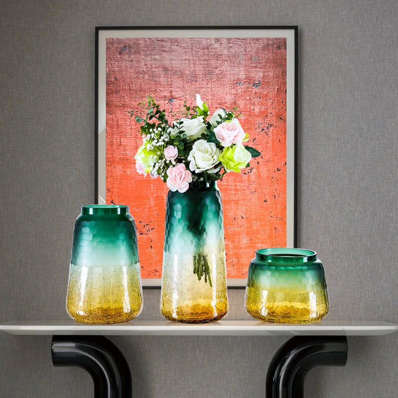 Прозрачная постепенная ваза из американского легкого и роскошного гидропонного цветочного композиции стеклянные Креативные украшения для скандинавских
