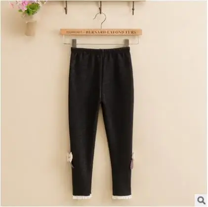 От 2 до 10 лет осенне-зимние модные утепленные вельветовые джинсы с имитацией корейских леггинсов для маленьких девочек длинные штаны для крупных девочек - Цвет: Черный