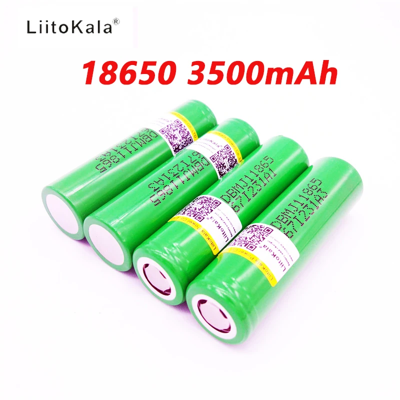 4 шт LiitoKala 18650 3500mah аккумулятор INR18650MJ1 10A разрядка 3,7 V литий-ионный аккумулятор бесплатно