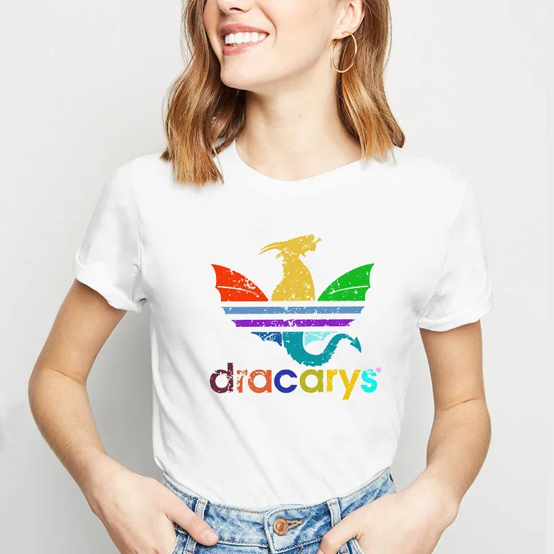 Dracarys Футболка женская мама драконов белая с принтом vogue Футболка camiseta летние топы dracarys Винтажная Футболка femme mujer - Цвет: xb42201