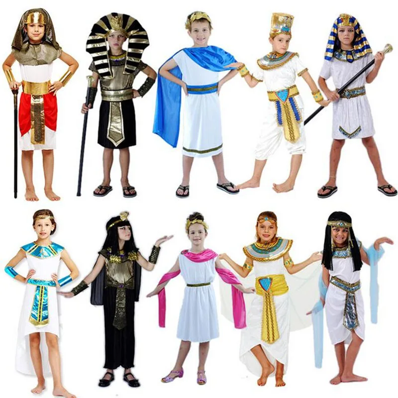2018 Boy Girl Ancient Egypt Prince Princess Costume Children Kids