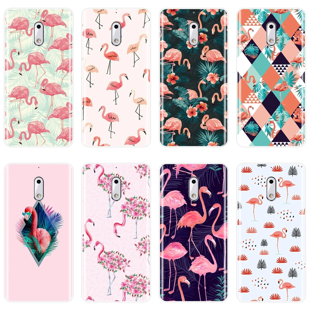 Fashion Flamingo Phone Case For Nokia 1 2 3 5 6 8 Silicone Soft Back Cover 7 Plus X6 | Мобильные телефоны и аксессуары