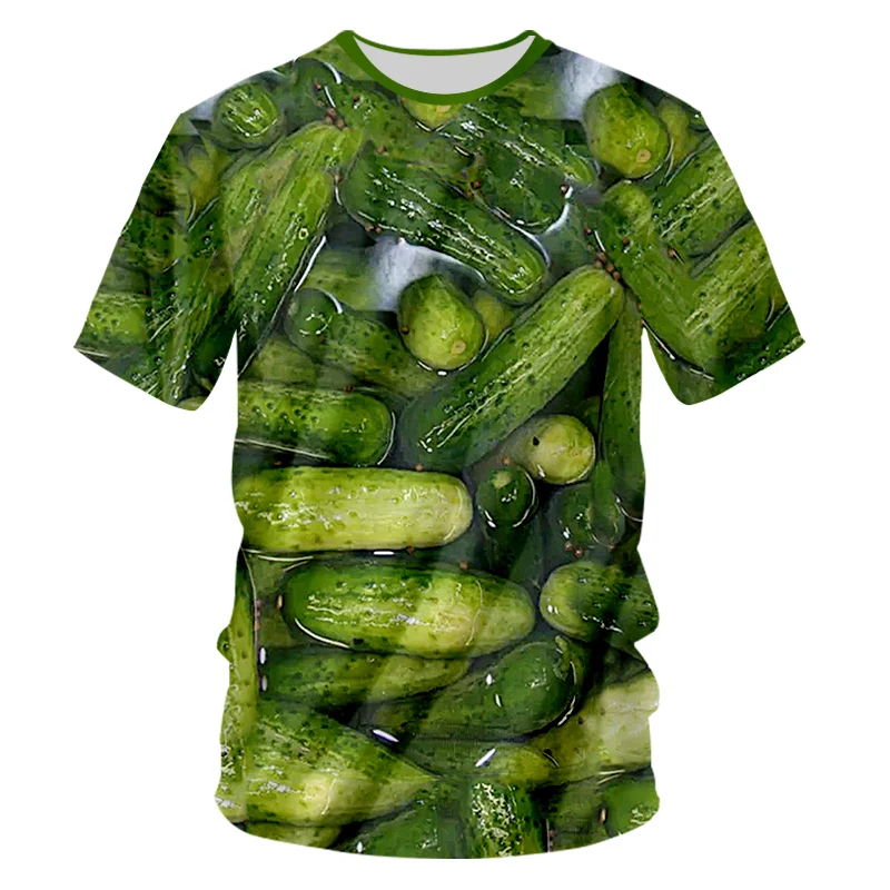 camiseta com estampa gráfica de pepino, camiseta