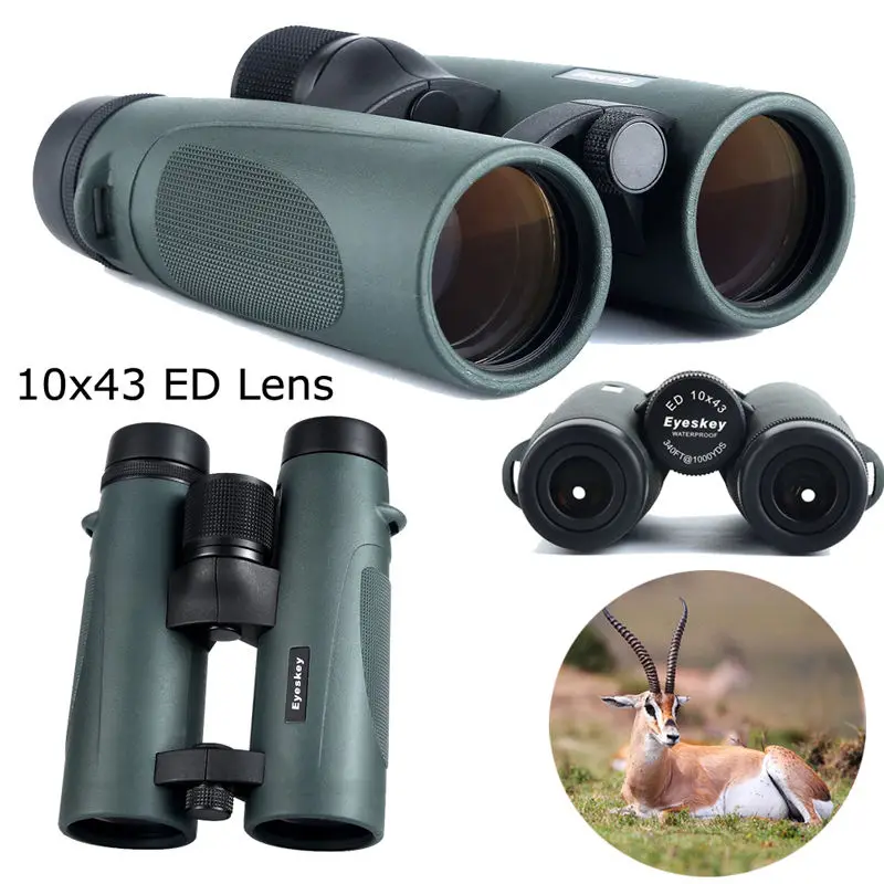 

Free shipping!Eyeskey HD 10x43mm ED Waterproof BAK4 Prism Binocular for Hunting Hiking Camping