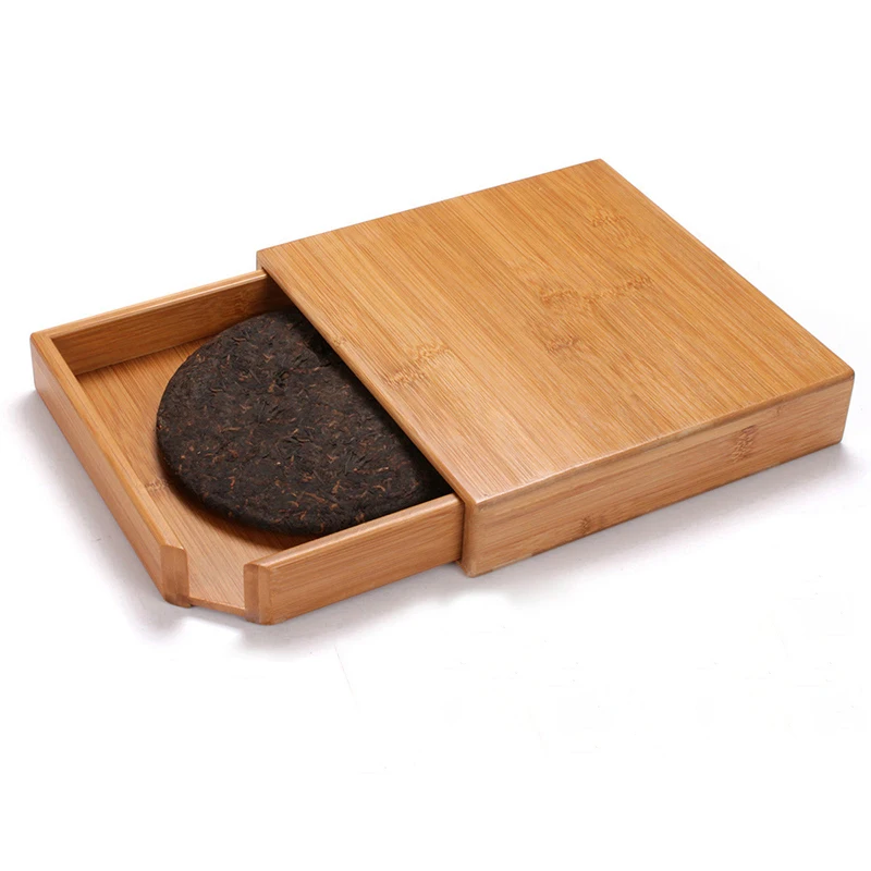 

Wooden Puer Tea Box Kung Fu Tea Tray Storage Box Square Puerh Tea Cake Package With Engraving Gift Case Handmade Containers