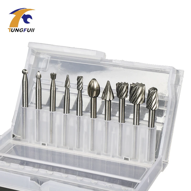 Фрезерные фрезы TUNGFULL 10 шт./лот HSS вращающиеся инструменты подходит для Dremel