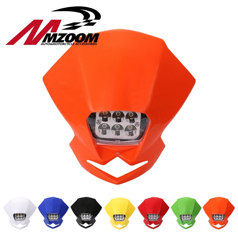 

Universal Motorcycle Accessories Motocross LED Headlights Lamp Street Fighter Enduro In Front of KLX KDX KTM RMZ DRZ DR XR YZ CR