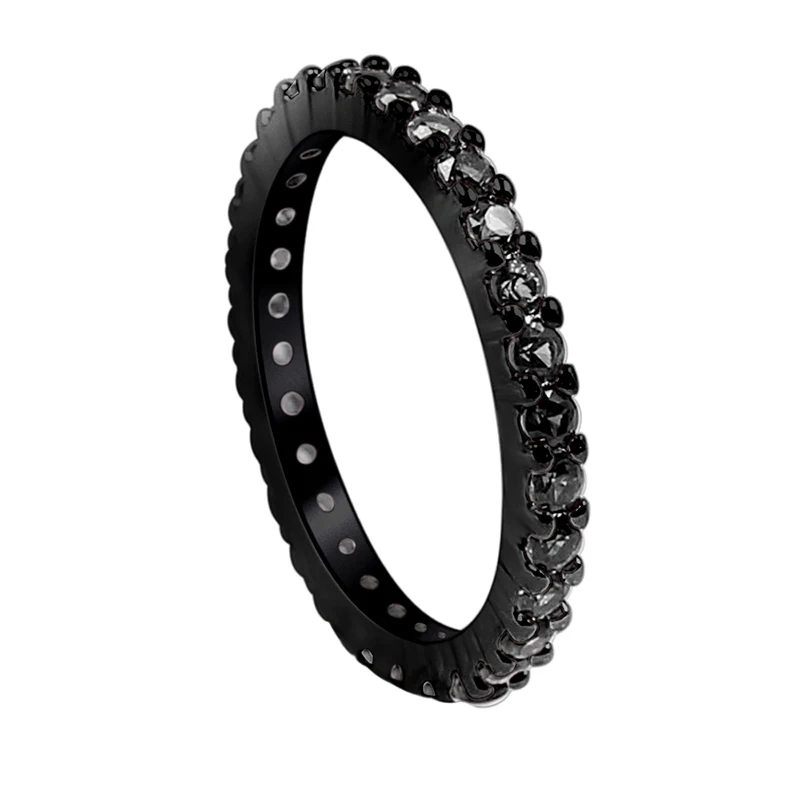 Hermosa выбрать вам цвет большая акция круглый турмалин GarnetRuby Topazz кольцо 925 стерлингового серебра кольца ювелирные изделия Размер 7#8 - Цвет основного камня: Tungsten black